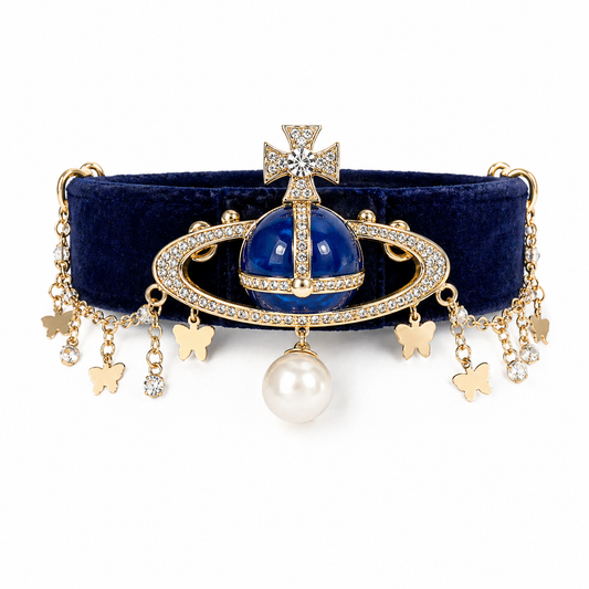 Celestial Crown Velvet Pet Collar