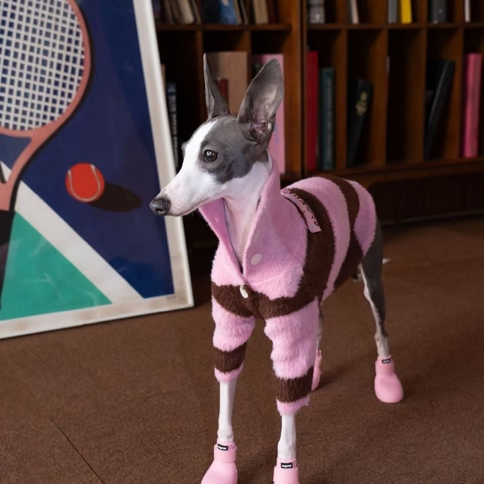 Designer Rose & Cocoa Striped Plush Sweater