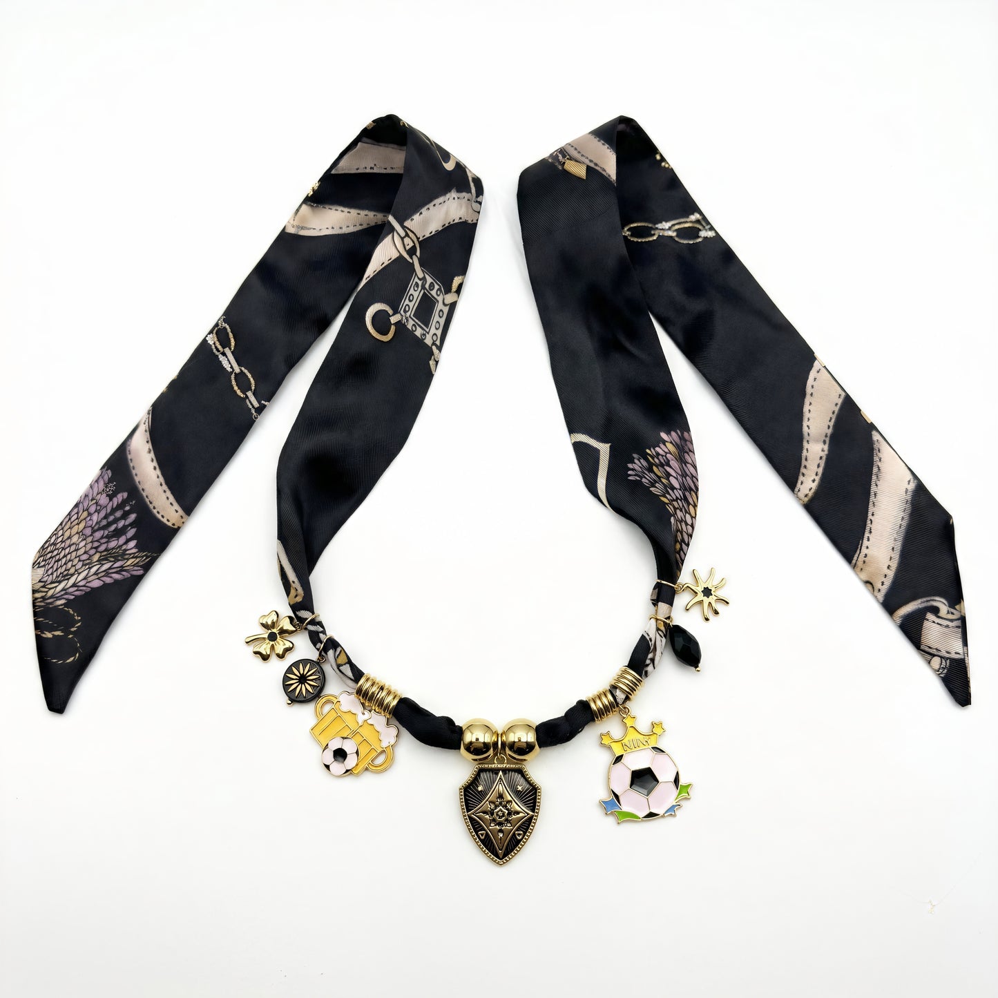 Champion Crest Silk Scarf Necklace - Football Game Day Edition