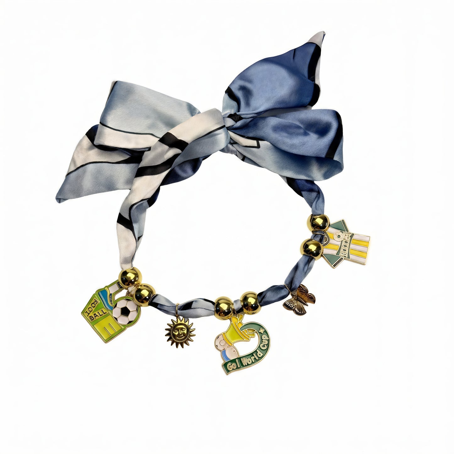 Midnight Motion Silk Pet Scarf Necklace – Football Style