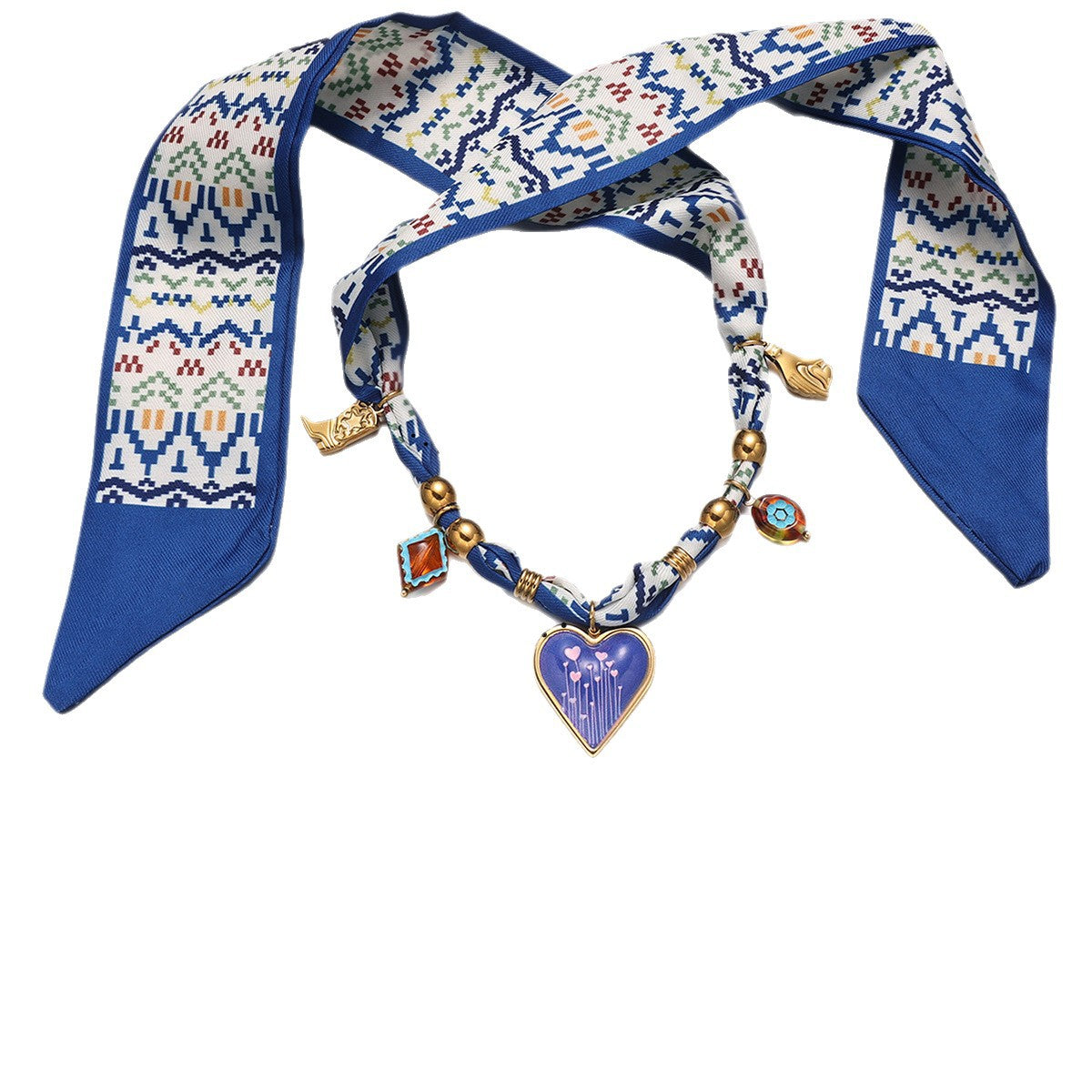 Azure Heart Pet Scarf Necklace