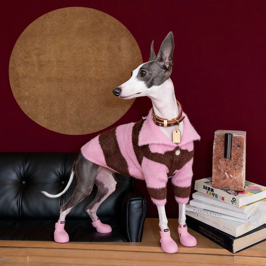 Designer Rose & Cocoa Striped Plush Sweater