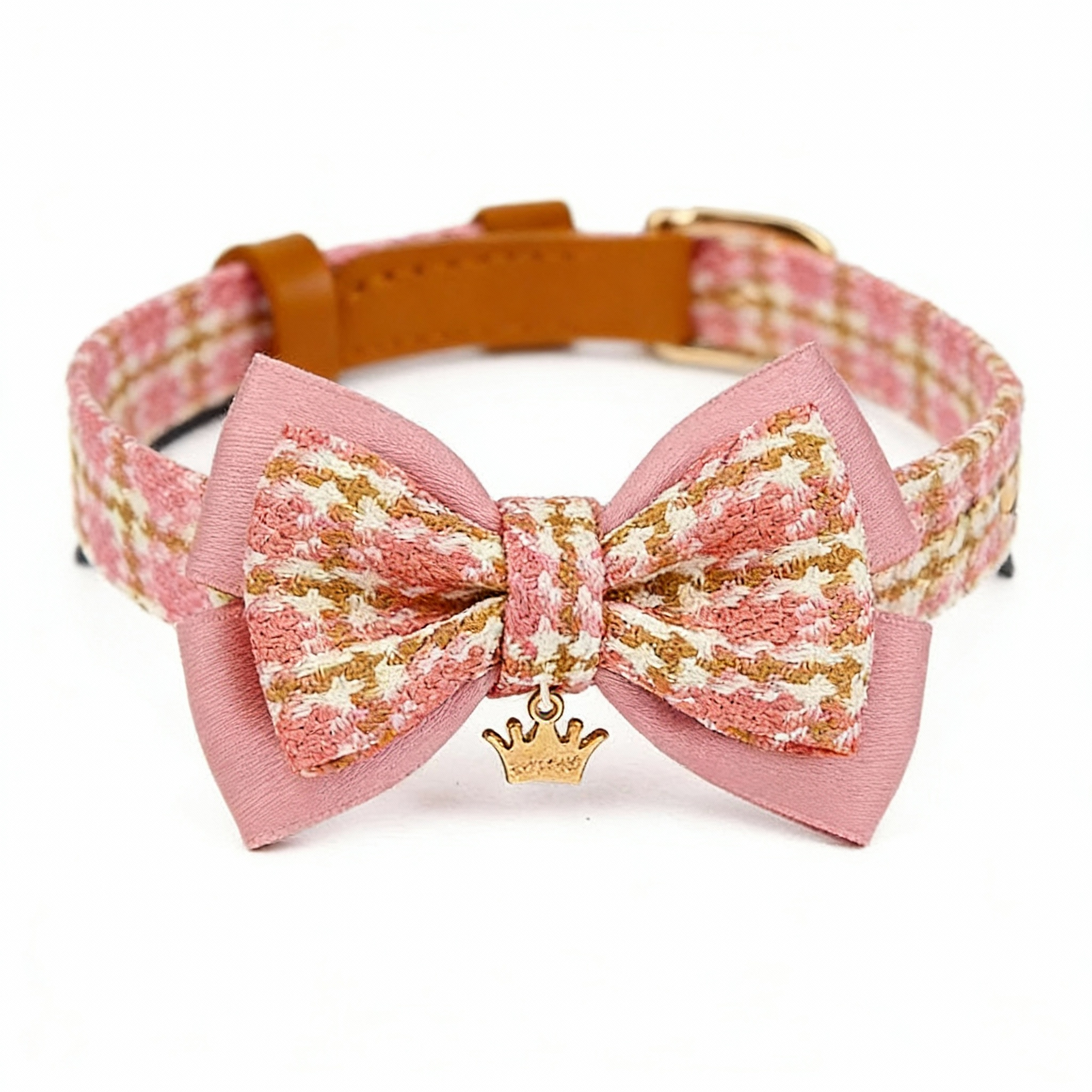 【Barbie】Classic Plaid Bow Collar & Leash Set