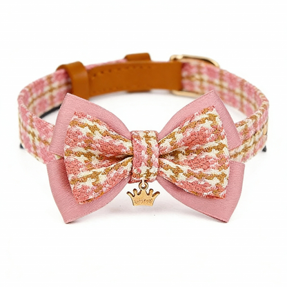 【Barbie】Classic Plaid Bow Collar & Leash Set