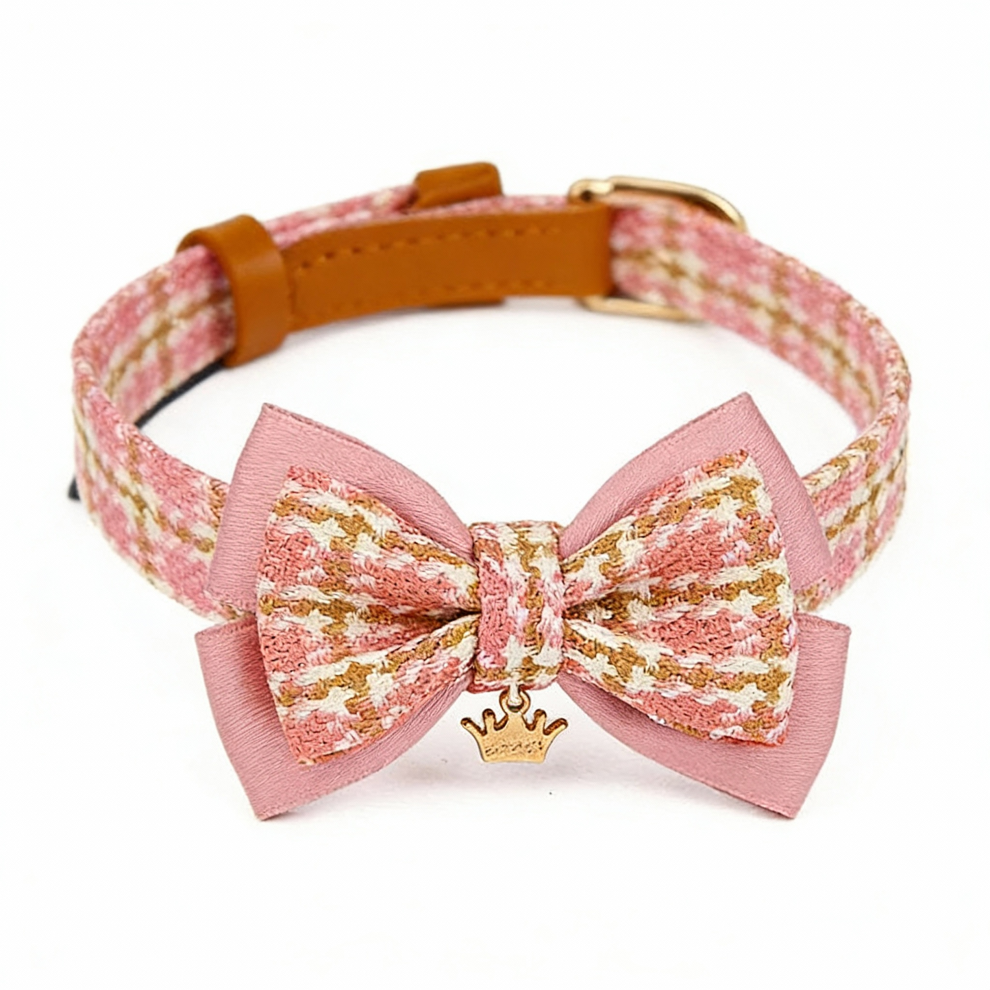 【Barbie】Classic Plaid Bow Collar & Leash Set