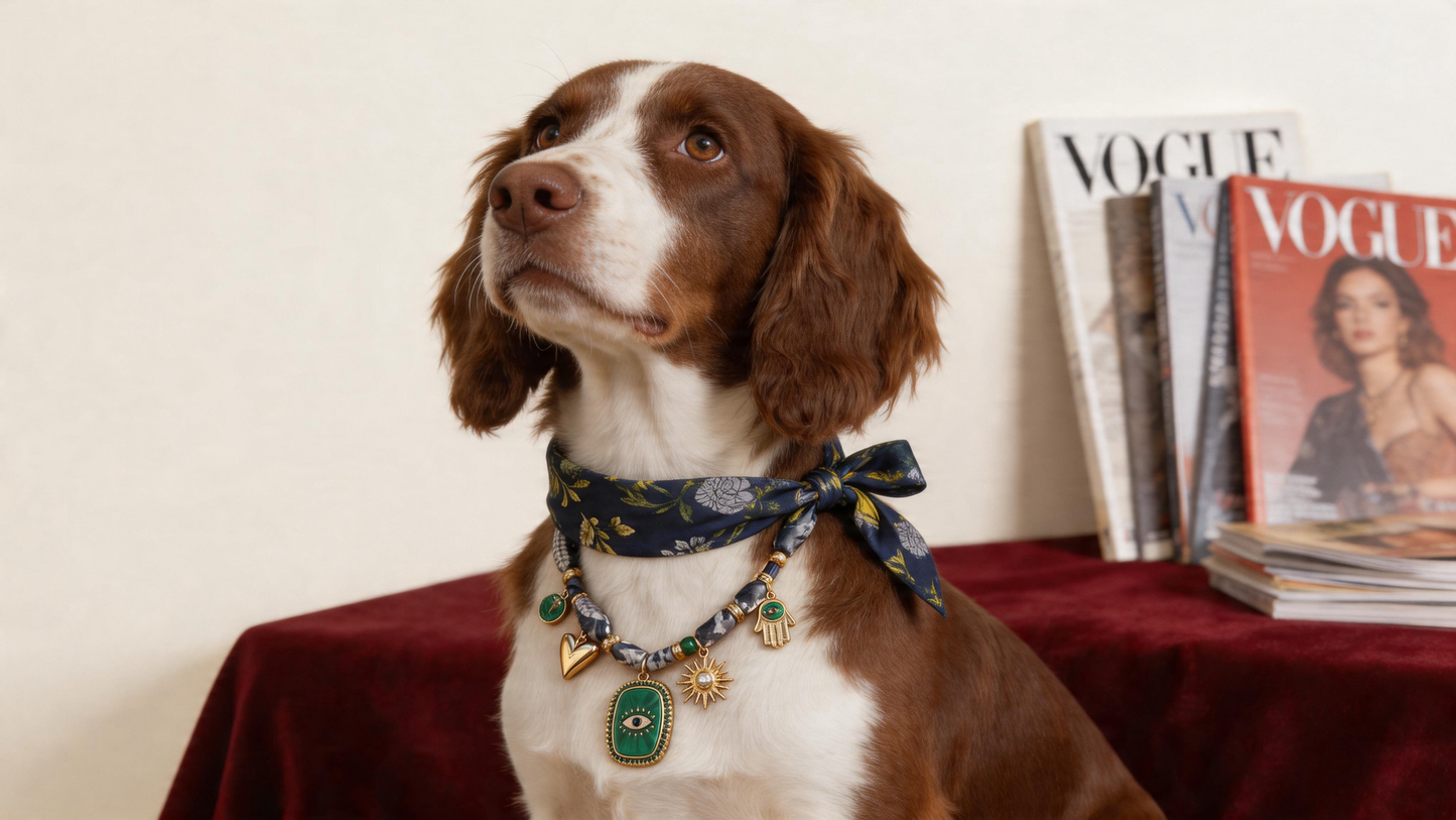L’Œil Vert Pet Scarf Necklace