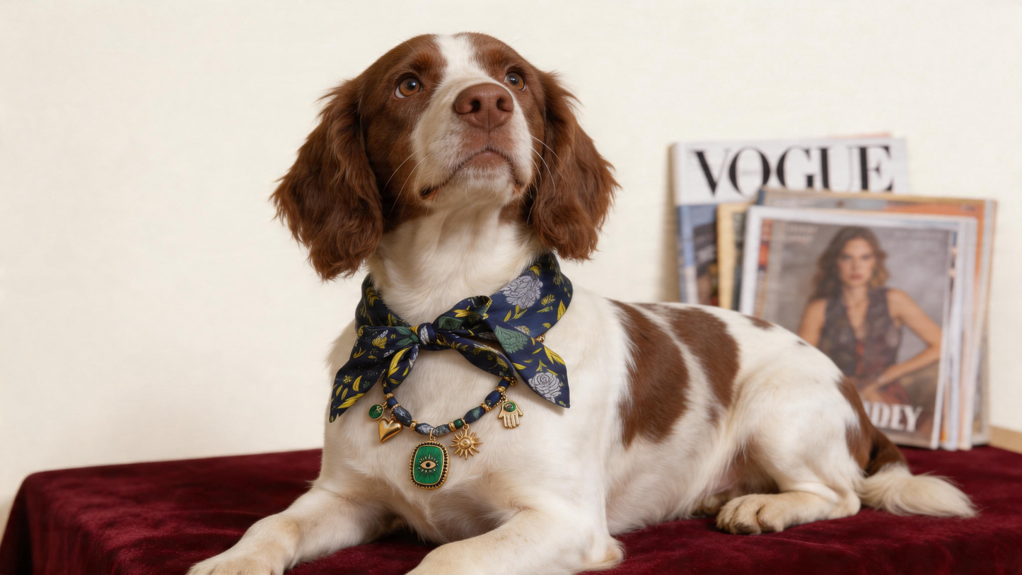 L’Œil Vert Pet Scarf Necklace