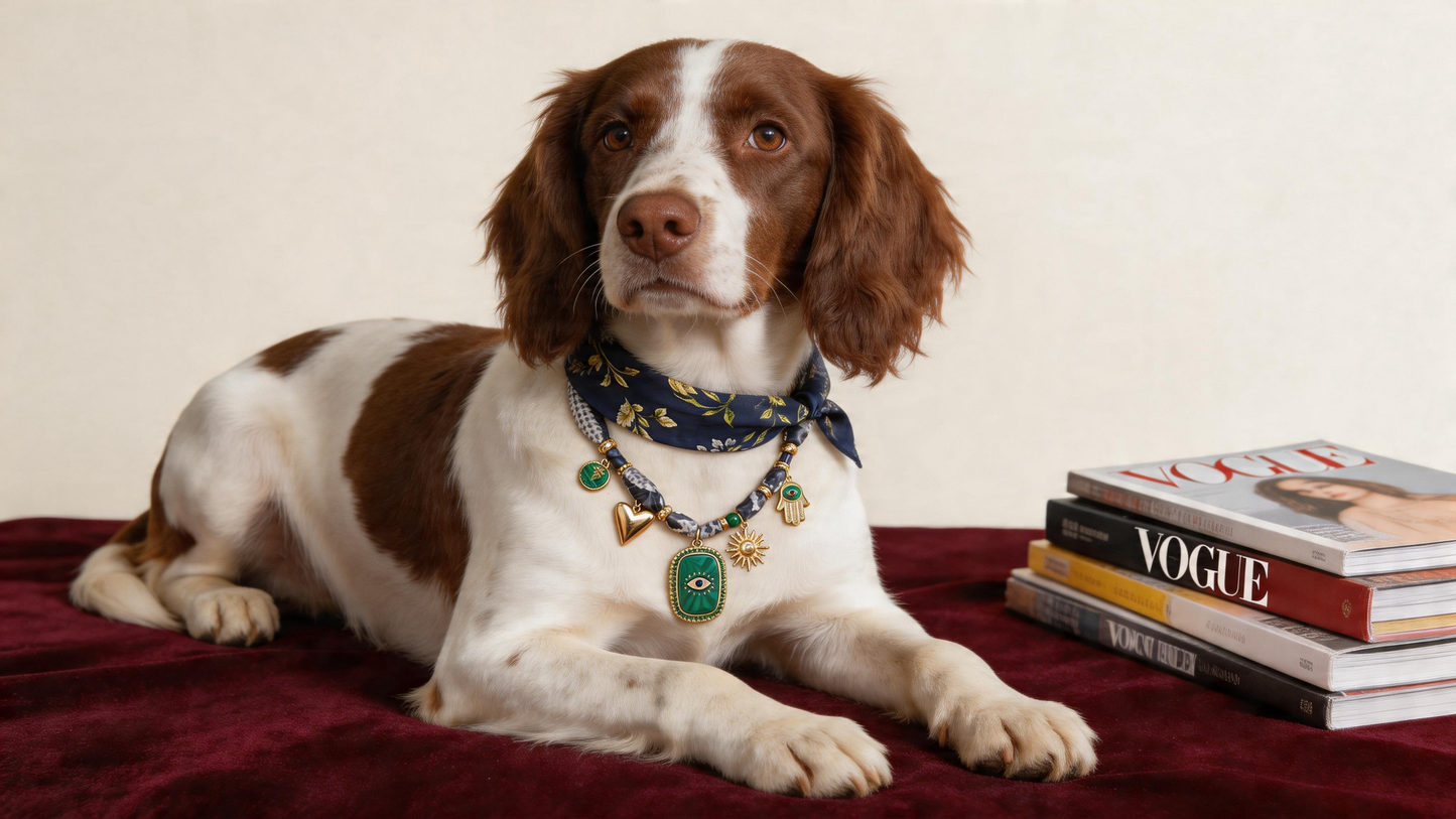 L’Œil Vert Pet Scarf Necklace