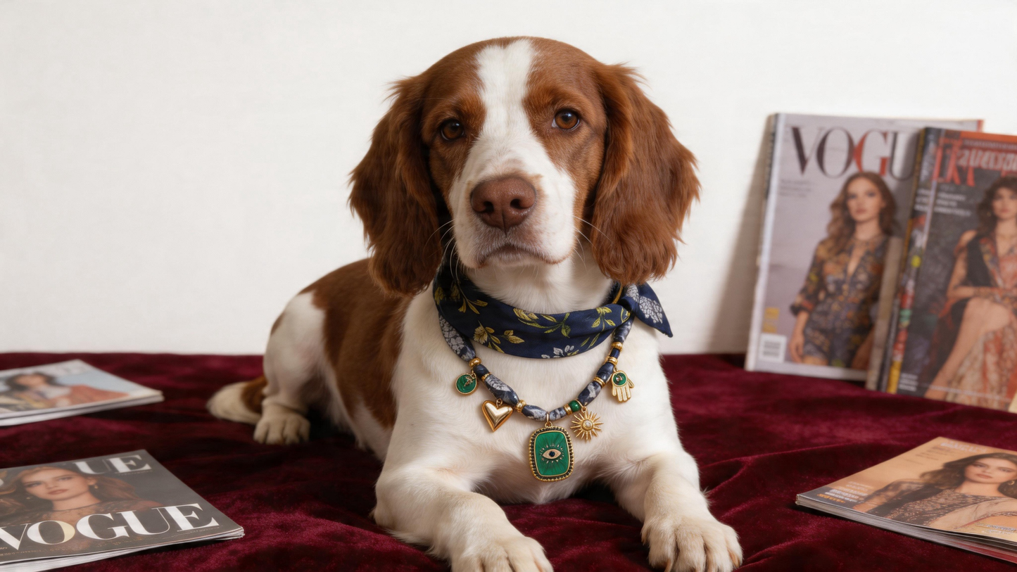 L’Œil Vert Pet Scarf Necklace