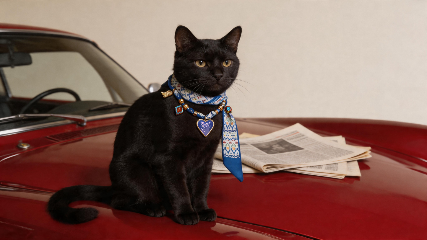 Azure Heart Pet Scarf Necklace