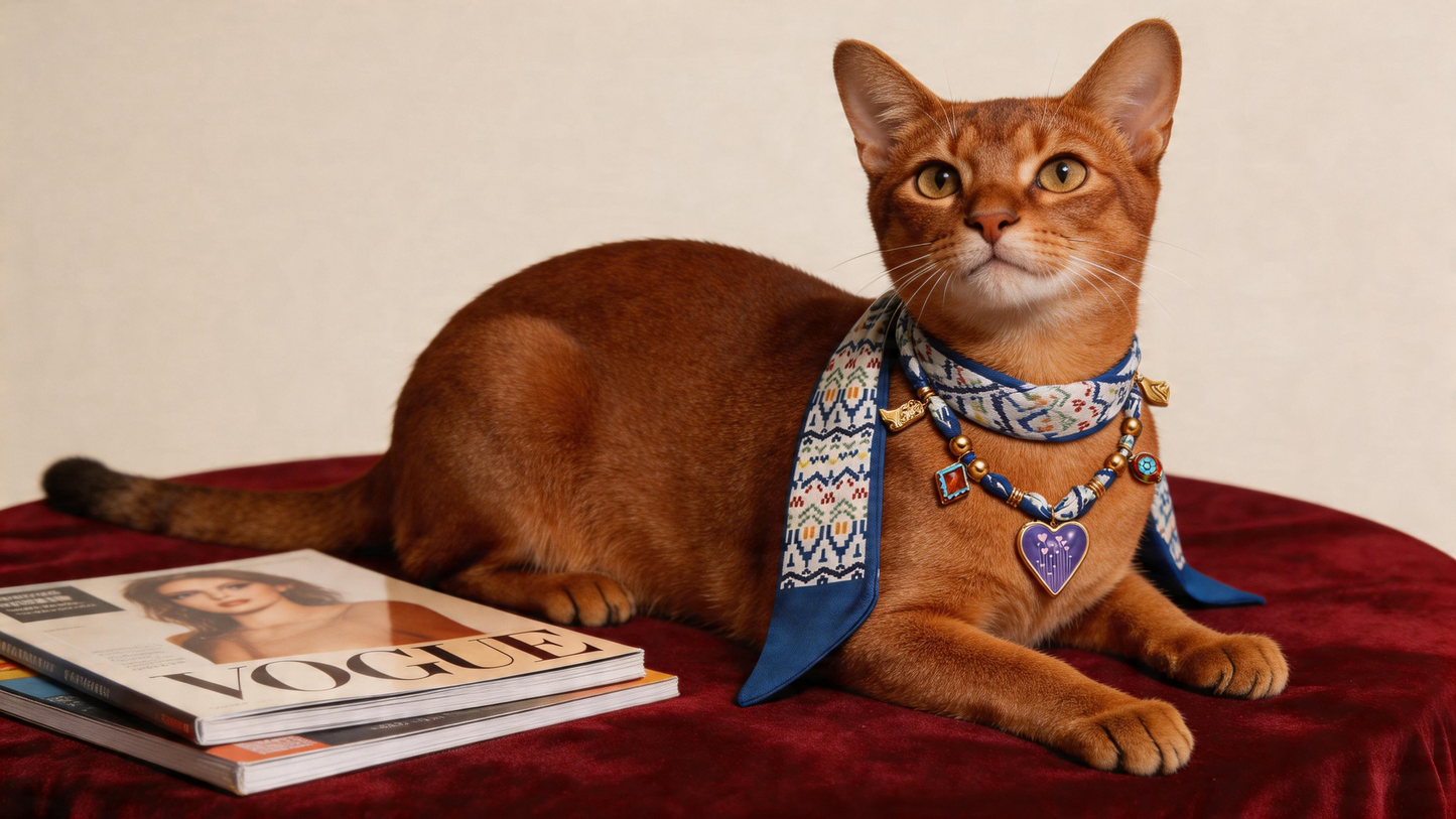 Azure Heart Pet Scarf Necklace