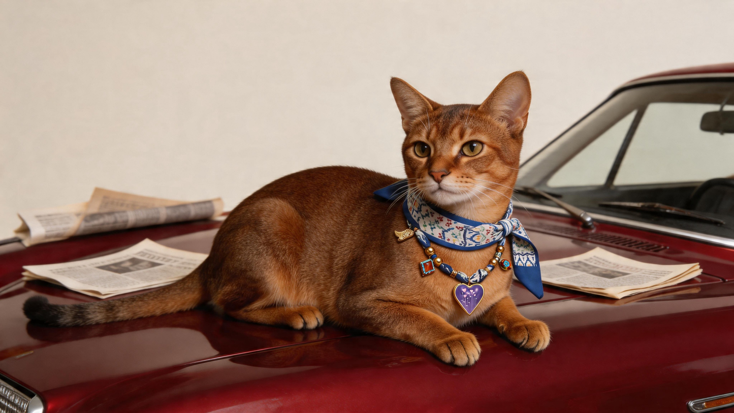 Azure Heart Pet Scarf Necklace