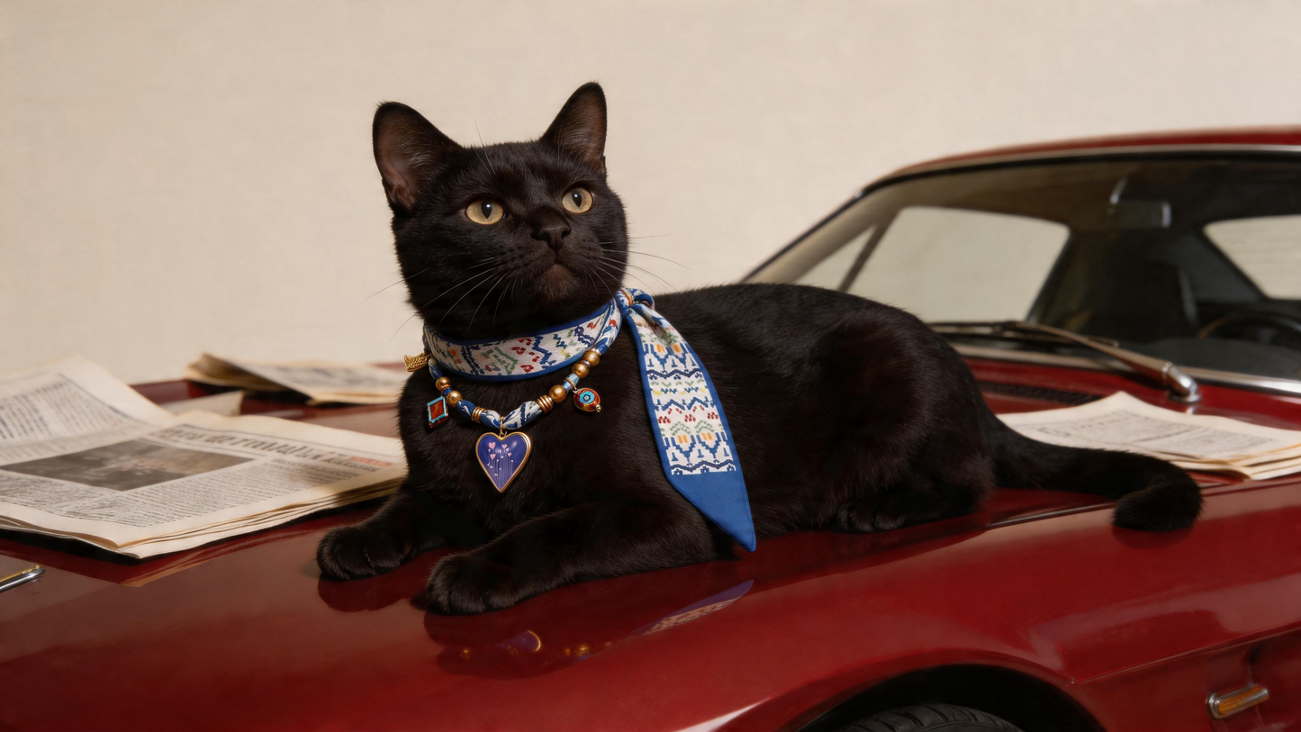 Azure Heart Pet Scarf Necklace