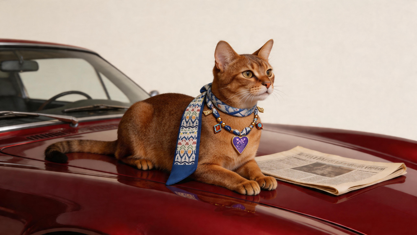 Azure Heart Pet Scarf Necklace