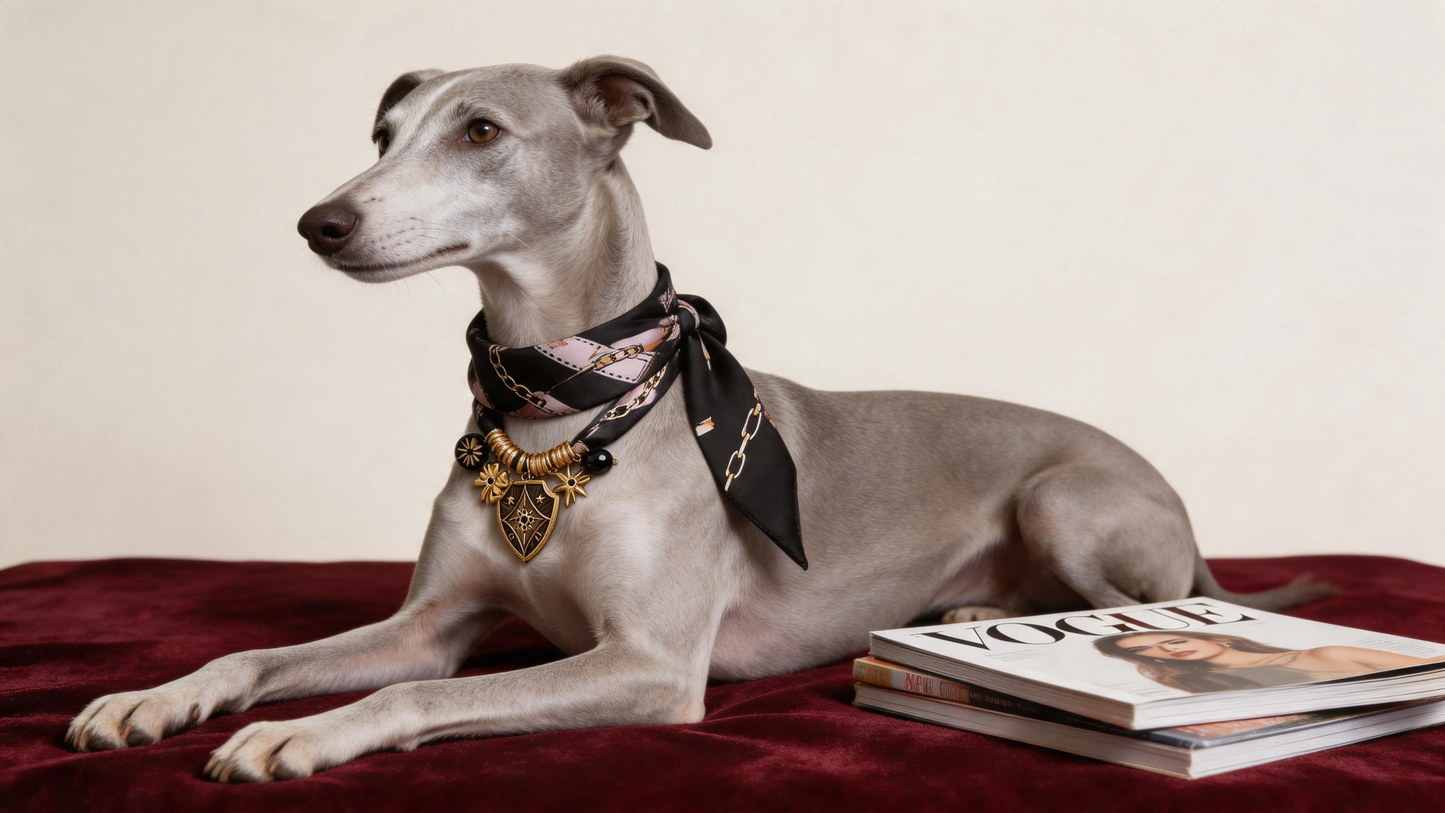 Noir Étoile Pet Scarf Necklace