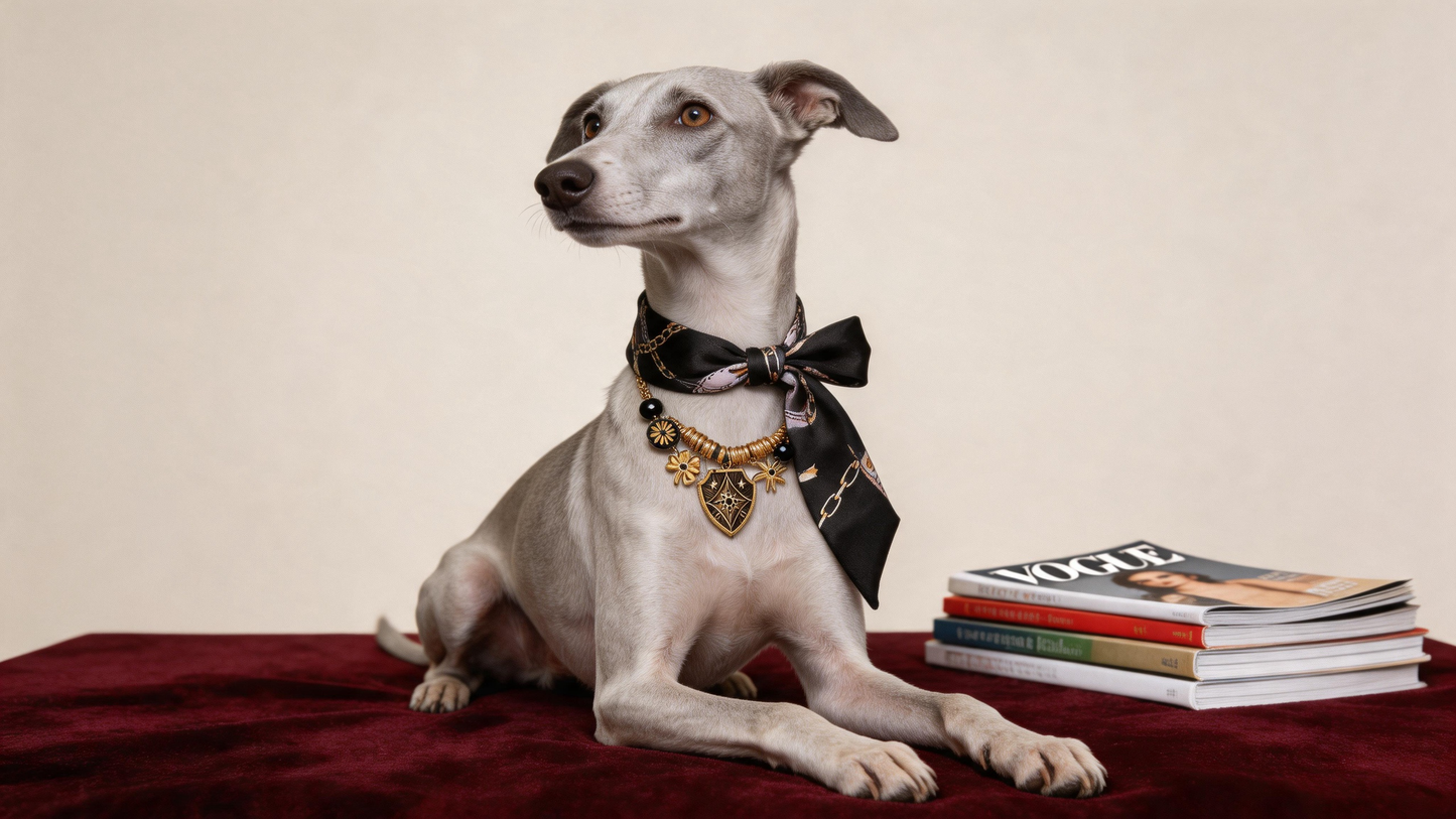 Noir Étoile Pet Scarf Necklace