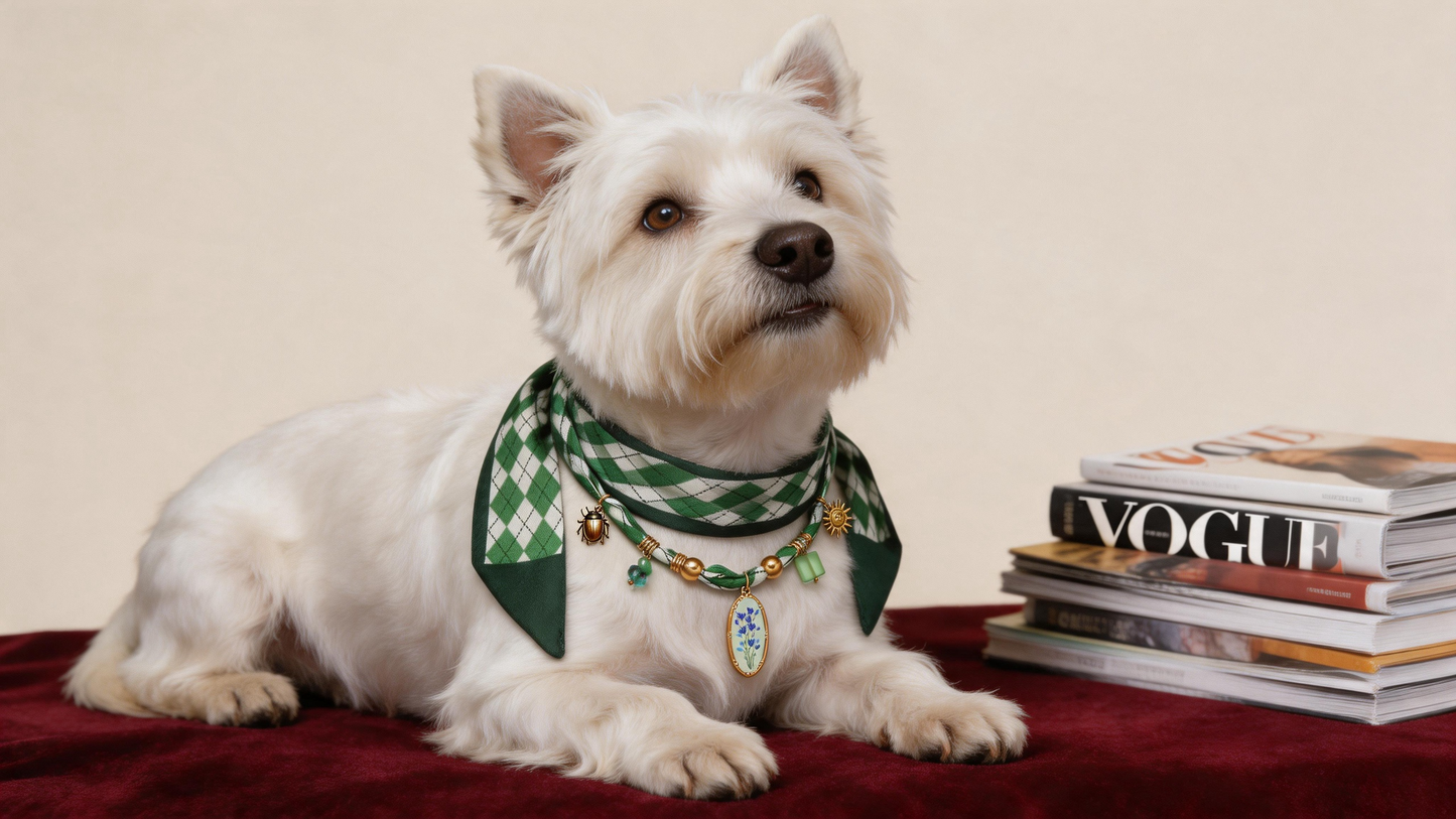 Verdant Ivy Pet Scarf Necklace