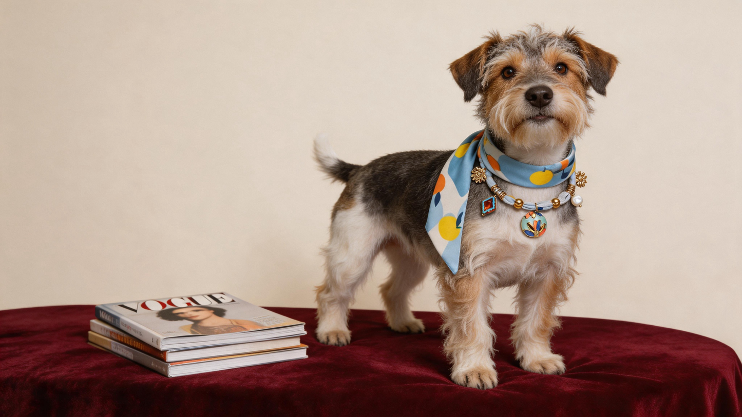 Azure Jardin Pet Scarf Necklace