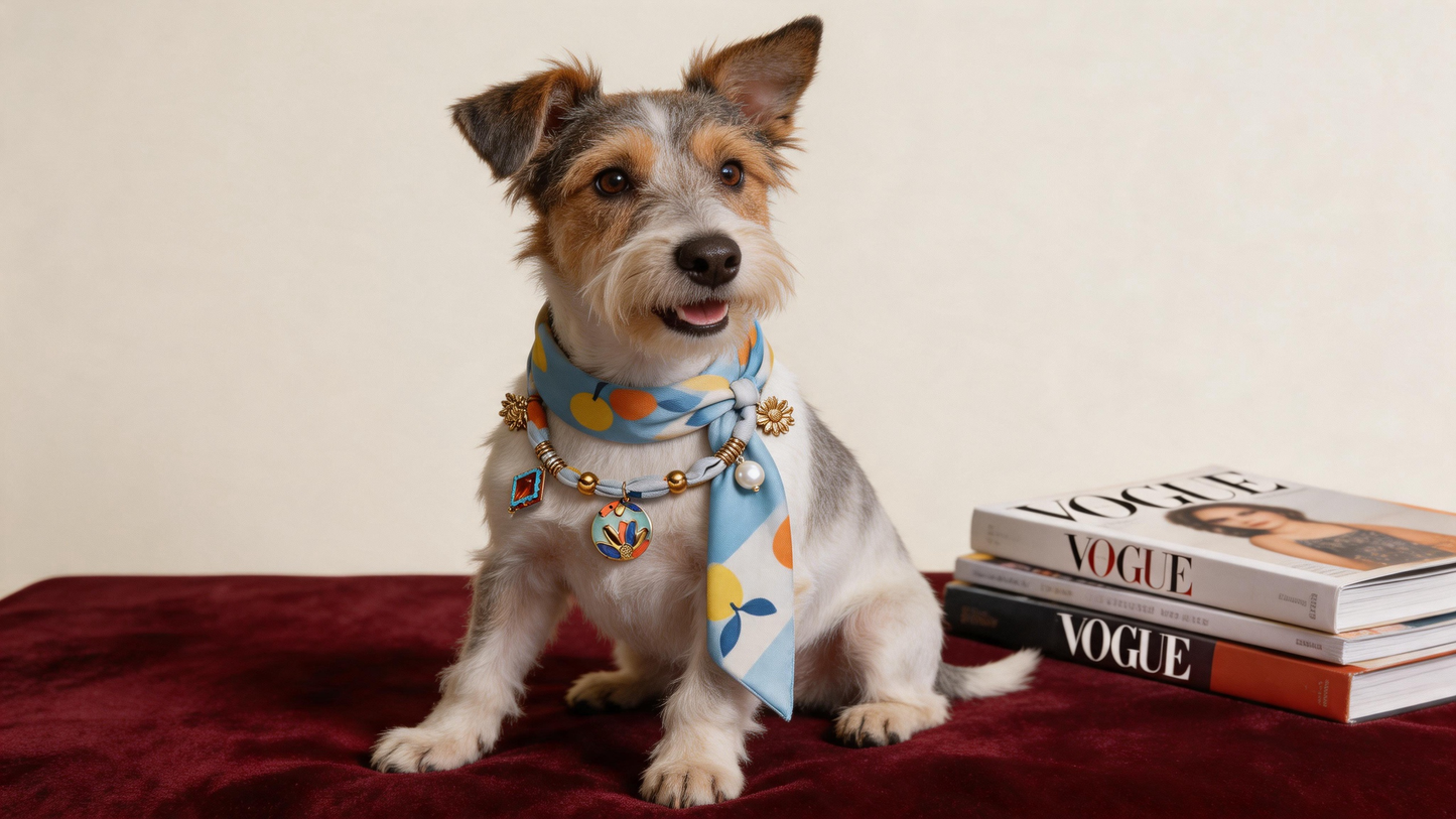 Azure Jardin Pet Scarf Necklace