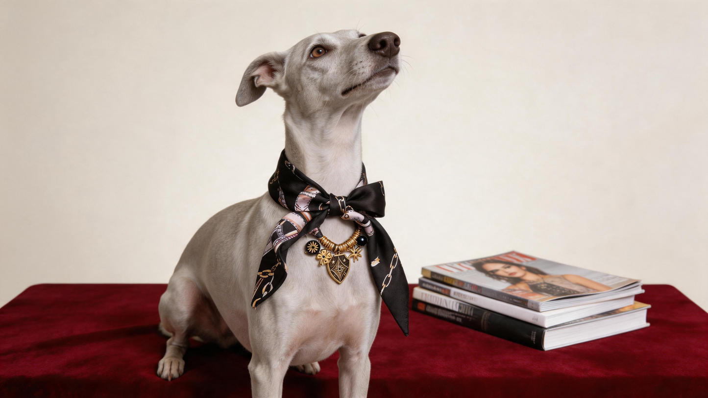 Noir Étoile Pet Scarf Necklace